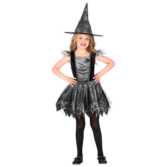 Costume de sorcière Noir Argent Fille