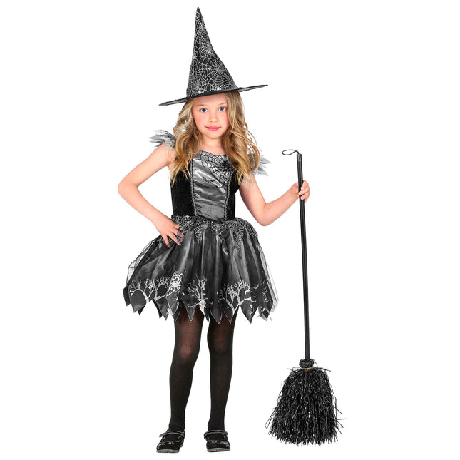 Costume de sorcière Noir Argent Fille