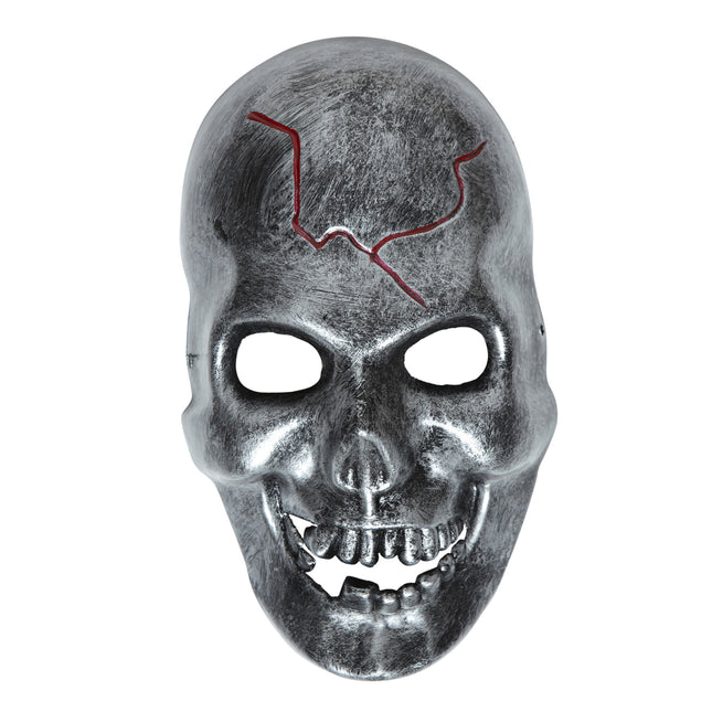Masque d'Halloween Crâne gris en fer