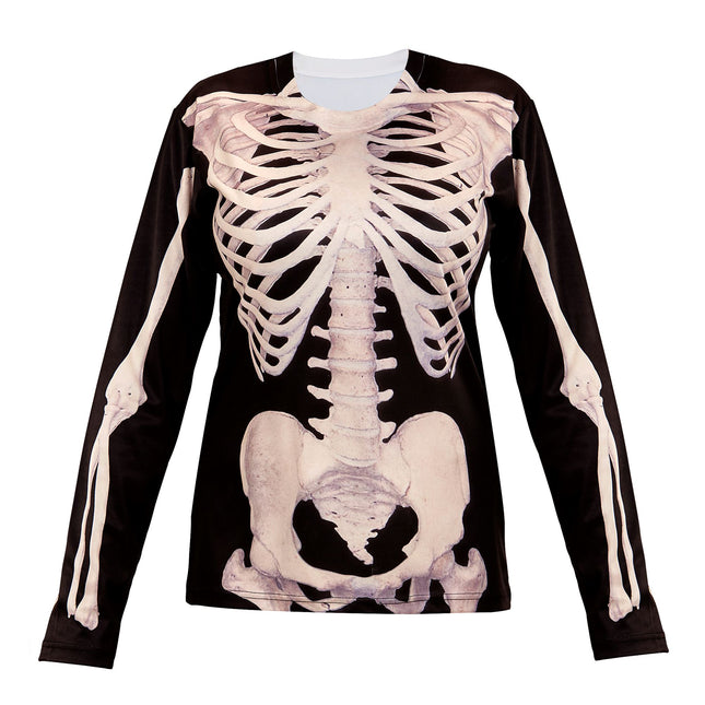 T-SHIRT MANCHES LONGUES FEMME SQUELETTE