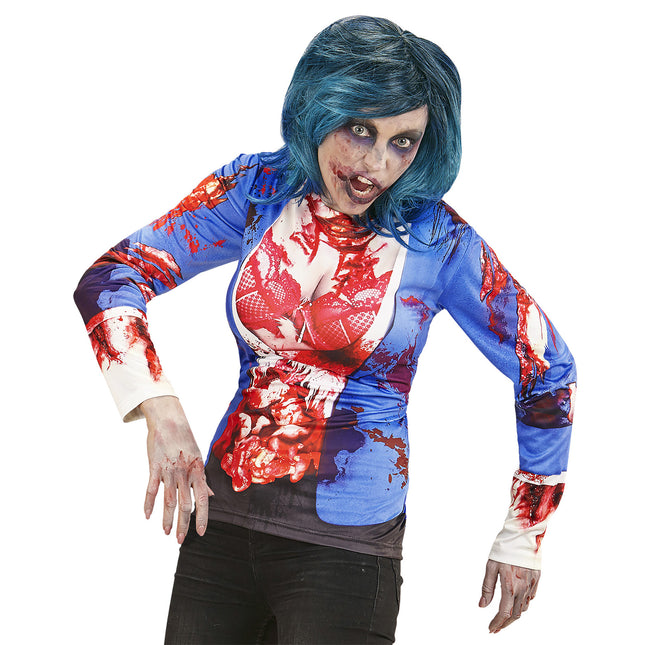 T-SHIRT MANCHES LONGUES ZOMBIE FEMME L/XL