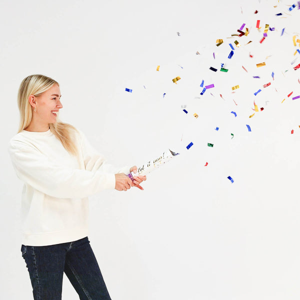 Confetti coloré Cannon Rectangle en papier d'aluminium 28cm