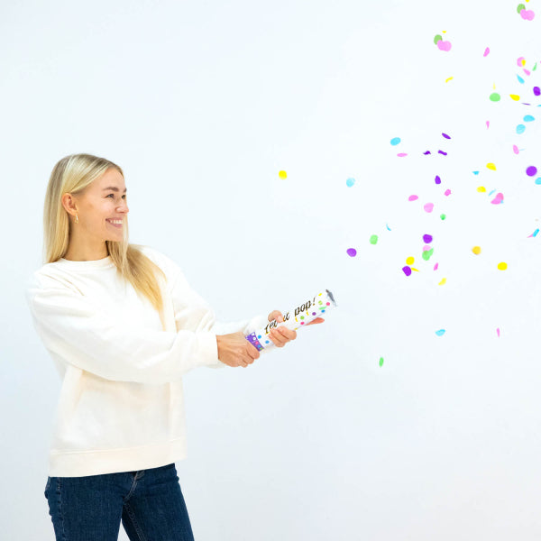 Canon à confettis coloré rond 28cm
