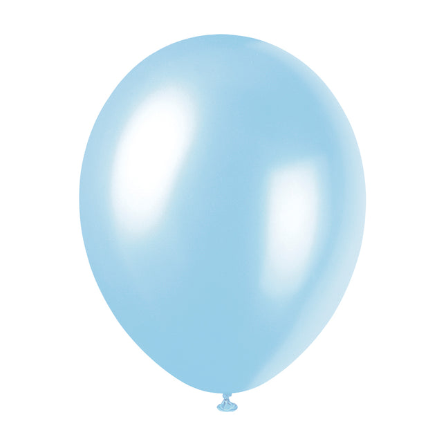 12" Ballons de baudruche nacrés Premium, 8ct - Bleu ciel