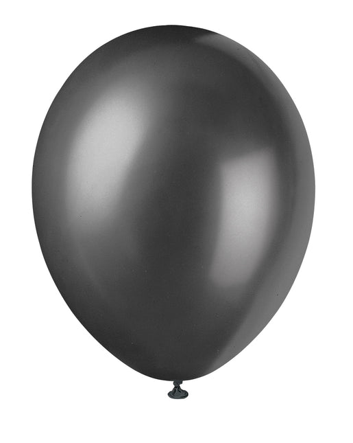 12" Ballons de baudruche nacrés de qualité supérieure, 8ct - Noir d'encre