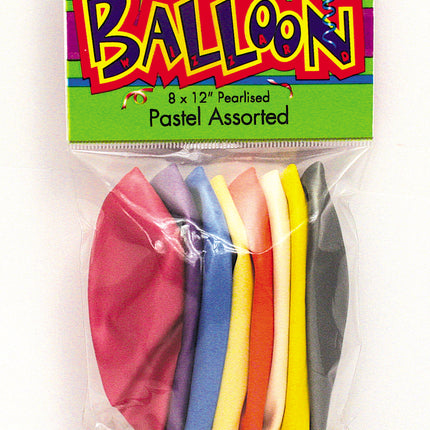 12" Ballons de baudruche perlés Premium, 8ct - Assortis Pastel