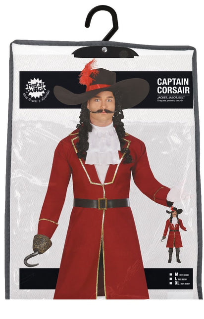Costume de pirate Bordeaux Rouge Hommes Long