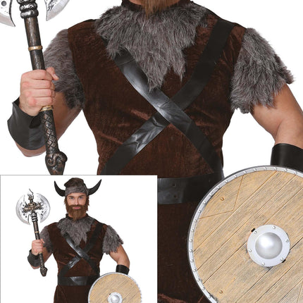 Costume de viking Marron Gris Hommes