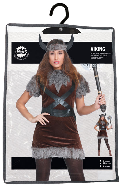 Costume de viking Marron Gris Dames
