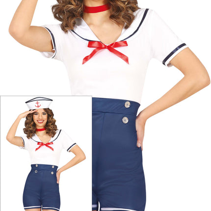 Costume Bleu Blanc Dames Sailor