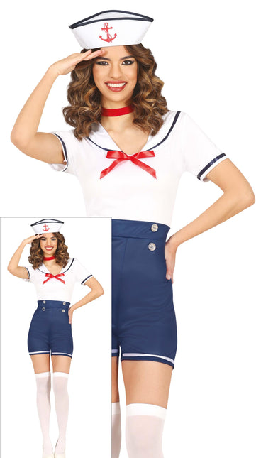 Costume Bleu Blanc Dames Sailor