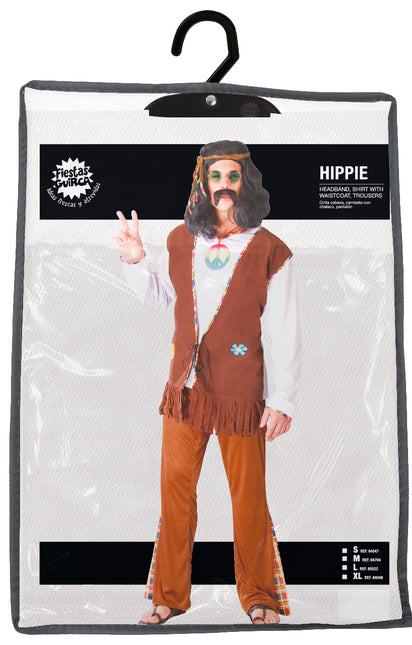 Costume Hippie 60S Hommes Blancs Marrons
