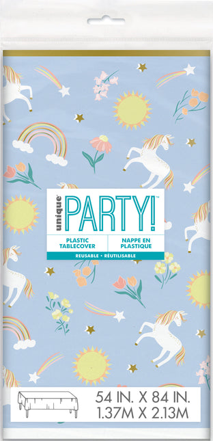 Nappe Licorne en plastique 2.13m