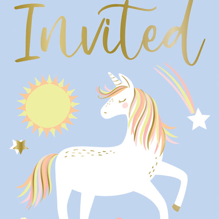 Invitations licornes délicates, 8ct