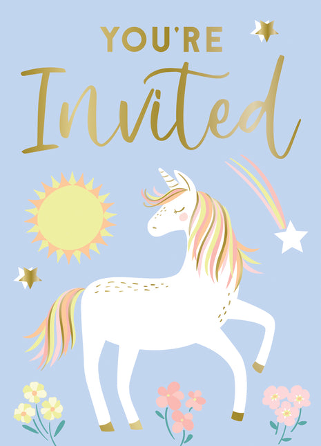 Invitations licornes délicates, 8ct