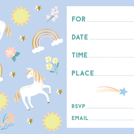 Invitations licornes délicates, 8ct