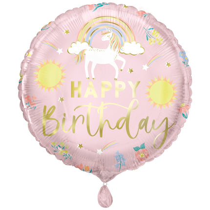Bon anniversaire Ballon à l'hélium Licorne vide 45cm
