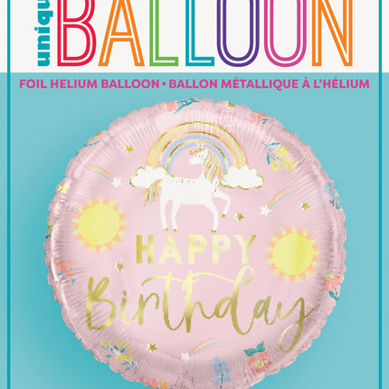 Bon anniversaire Ballon à l'hélium Licorne vide 45cm