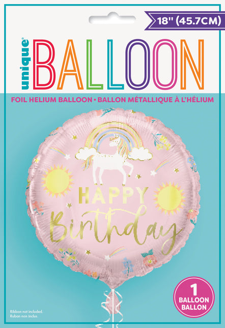Bon anniversaire Ballon à l'hélium Licorne vide 45cm