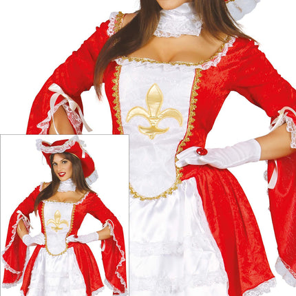 Costume de mousquetaire rouge et blanc