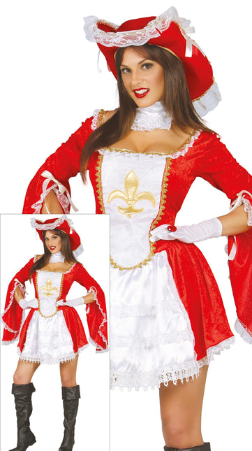 Costume de mousquetaire rouge et blanc
