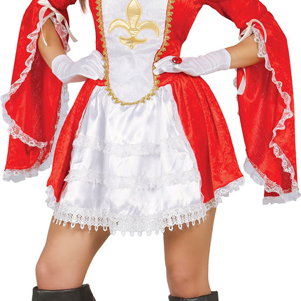 Costume de mousquetaire rouge et blanc