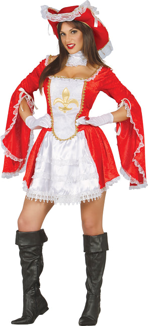 Costume de mousquetaire rouge et blanc