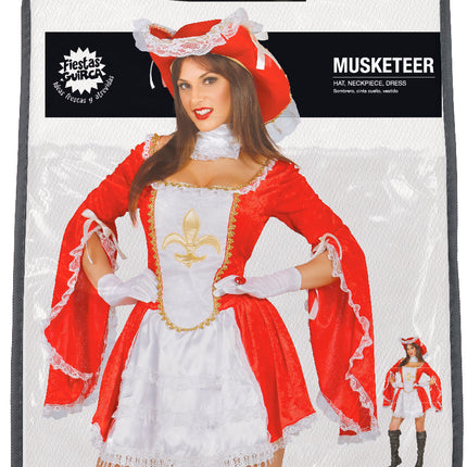 Costume de mousquetaire rouge et blanc