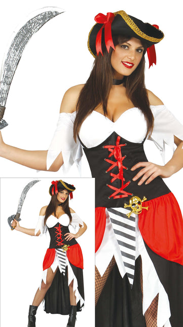 Piratesuit Ladies Red Deluxe