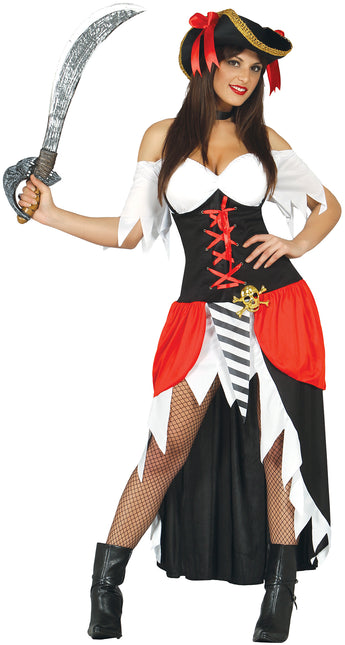 Piratesuit Ladies Red Deluxe