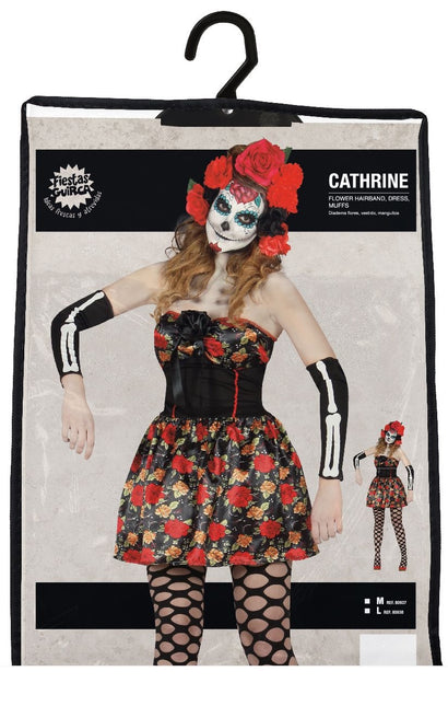 Costume d'Halloween Robe Femme Squelette Jour des Morts