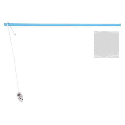 Bâton de lanterne avec lumière LED bleu avec autocollants phosphorescents bois 40cm