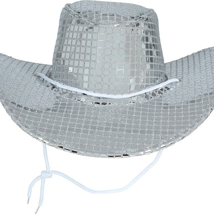 80s silver disco cowboy hat, adult van Fiestas Guirca koop je bij Partywinkel