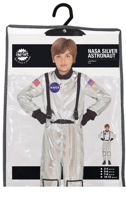 Costume d'astronaute Garçon d'argent