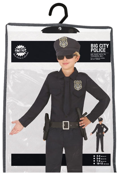 Costume de policier garçon noir