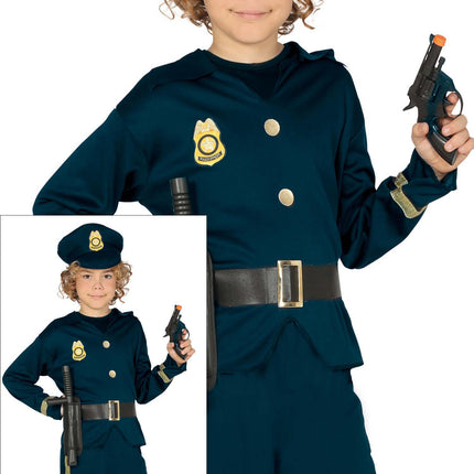 Costume de police enfant or