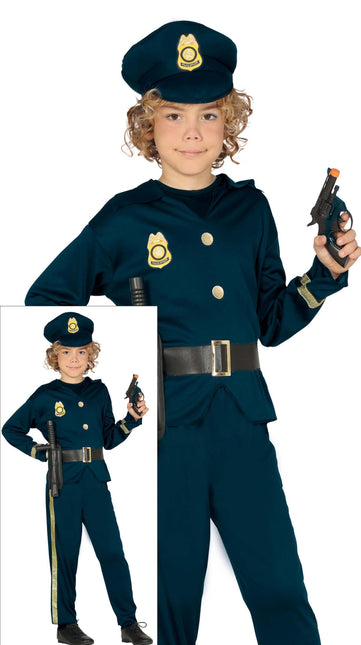 Costume de police enfant or