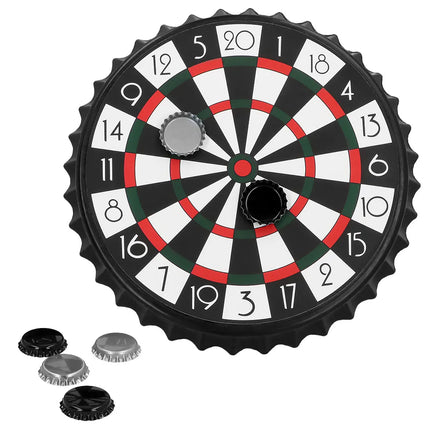 Kit de jeu à boire « Drink & Dart » (cible de fléchettes de 25 cm, 6 capsules de bière)