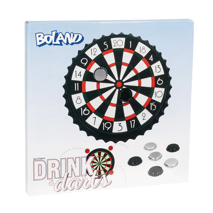 Kit de jeu à boire « Drink & Dart » (cible de fléchettes de 25 cm, 6 capsules de bière)