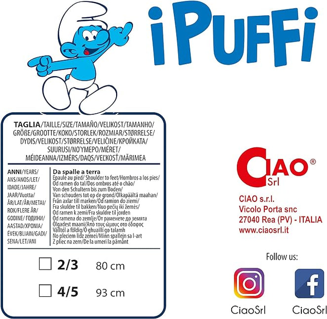 Costume de fille schtroumpf