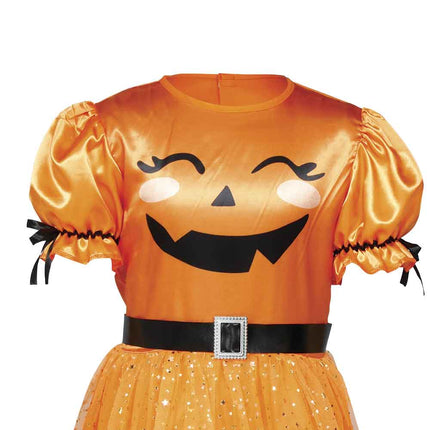Robe d'Halloween orange pour enfant, style sorcière
