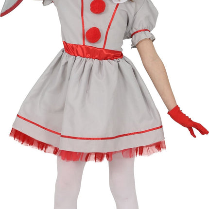 Robe d'Halloween blanche pour enfant, style vintage, motif clown
