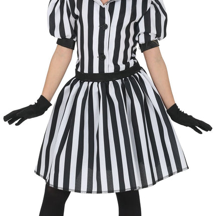 Robe d'Halloween noire et blanche pour enfant : petit fantôme rigolo