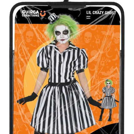Robe d'Halloween noire et blanche pour enfant : petit fantôme rigolo