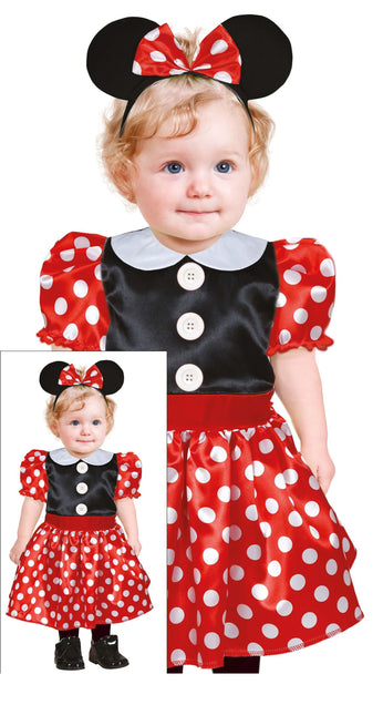 Costume Minnie Mouse Rouge Blanc Bébé