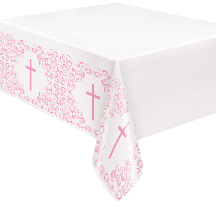 Nappe Cross Blanc Rose 54x84cm