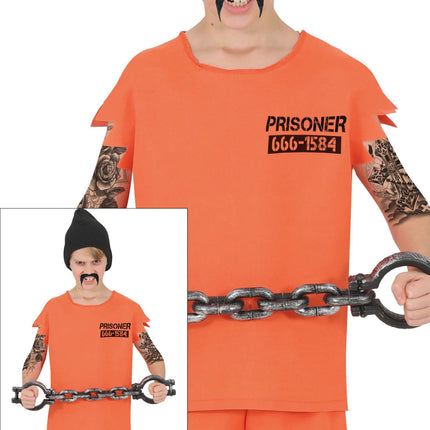 Costume d'Halloween orange de prisonnier pour enfant