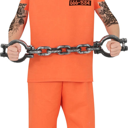 Costume d'Halloween orange de prisonnier pour enfant