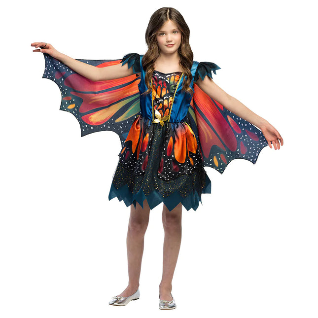 Robe papillon Noir Orange Fille