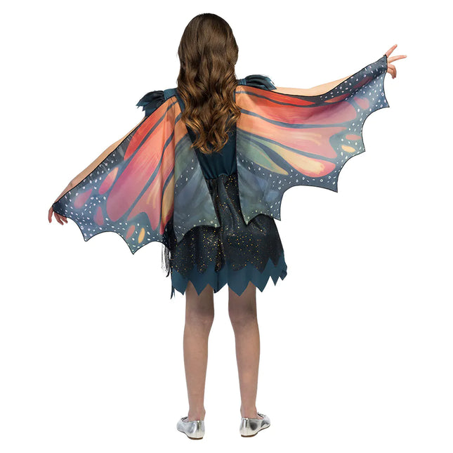 Robe papillon Noir Orange Fille